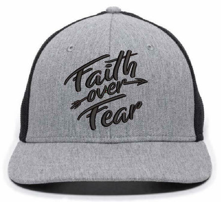 Faith Over Fear Embroidered USA-800 Adjustable Hat with Flag Brim Arrow Style - Powercall Sirens LLC