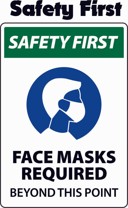 NOTICE FACE MASK REQUIRED STICKERS / SAFETY SIGN Quantity of 2 DECALS. - Powercall Sirens LLC