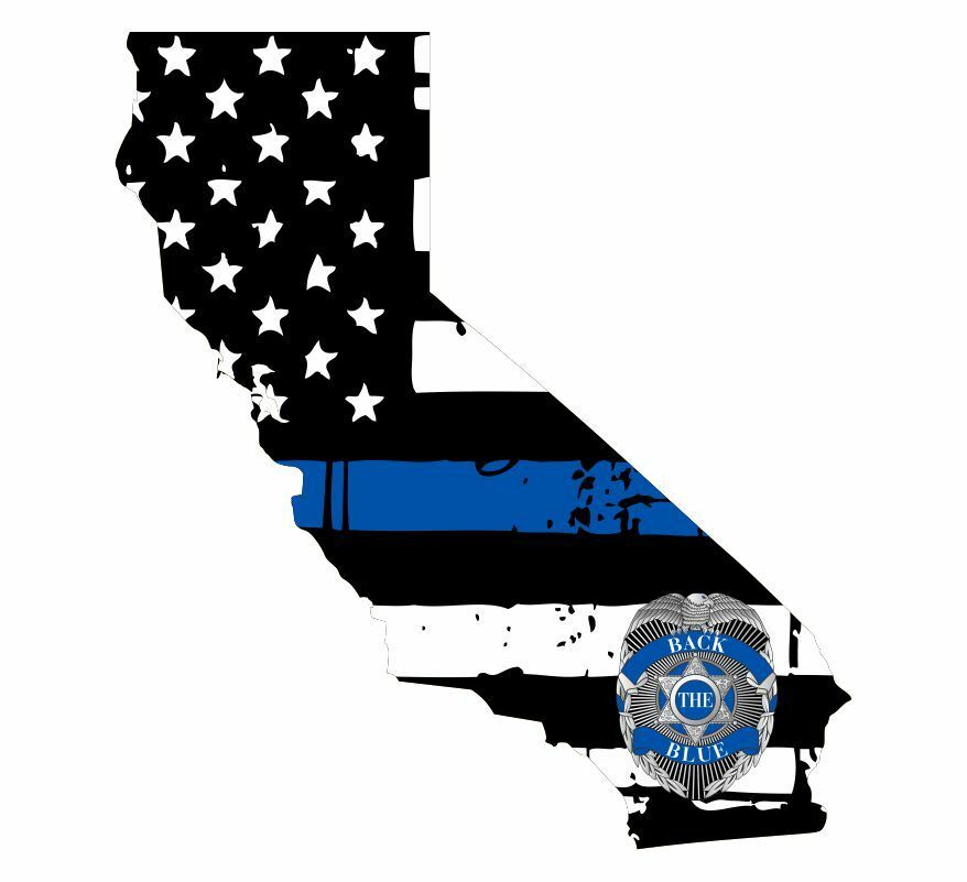 Thin Blue line decal - State of California Back the Blue Decal - Various Sizes - Powercall Sirens LLC