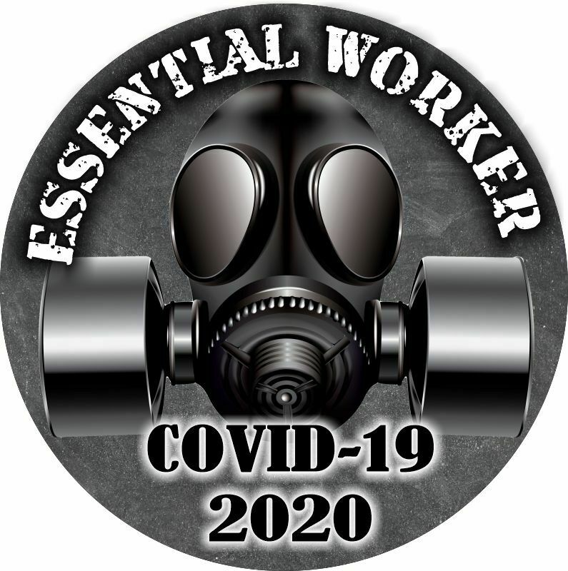 Essential Worker Sticker - Black Skull Mask Window Decal - Various Sizes - Powercall Sirens LLC