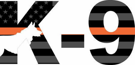 Thin Orange Line Decal Police K-9 Subdued USA Flag window decal - Various Sizes - Powercall Sirens LLC