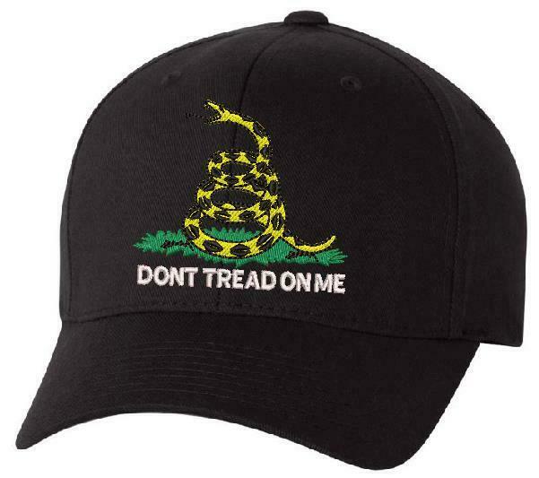 Don't Tread on Me Embroidered Flex fit or Adjustable Ball Cap - Various Options