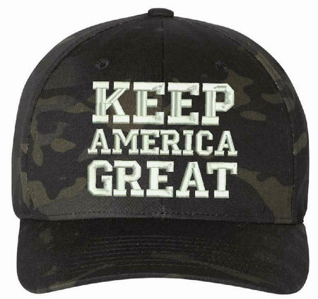 Keep America Great Multi Cam Flex Fit Trump Hat and Various other hat options - Powercall Sirens LLC