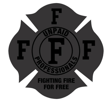 Firefighter Decal-Firefighting For Free Reflective Black Light Helmet Decal 4" - Powercall Sirens LLC