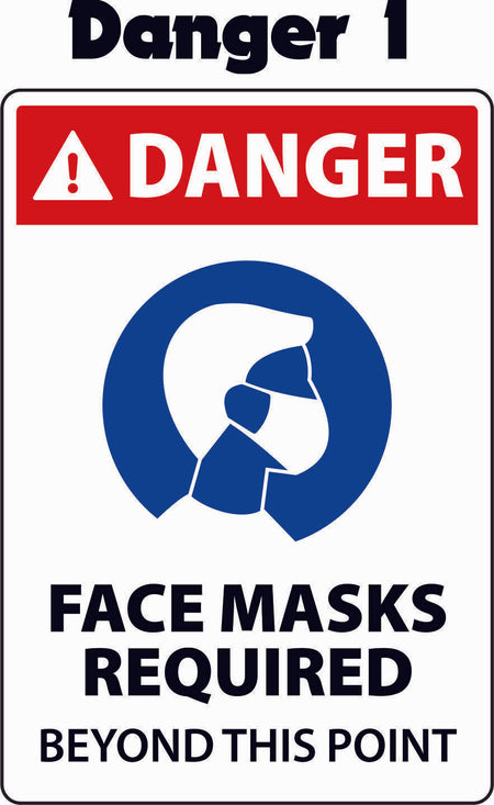 NOTICE FACE MASK REQUIRED STICKERS / SAFETY SIGN Quantity of 2 DECALS. - Powercall Sirens LLC