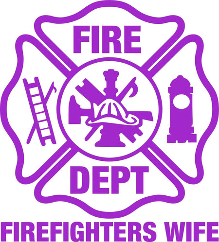 Firefighter Stickers - Firefighter's Wife 8" Maltese Sticker - Maltese Decal - Powercall Sirens LLC