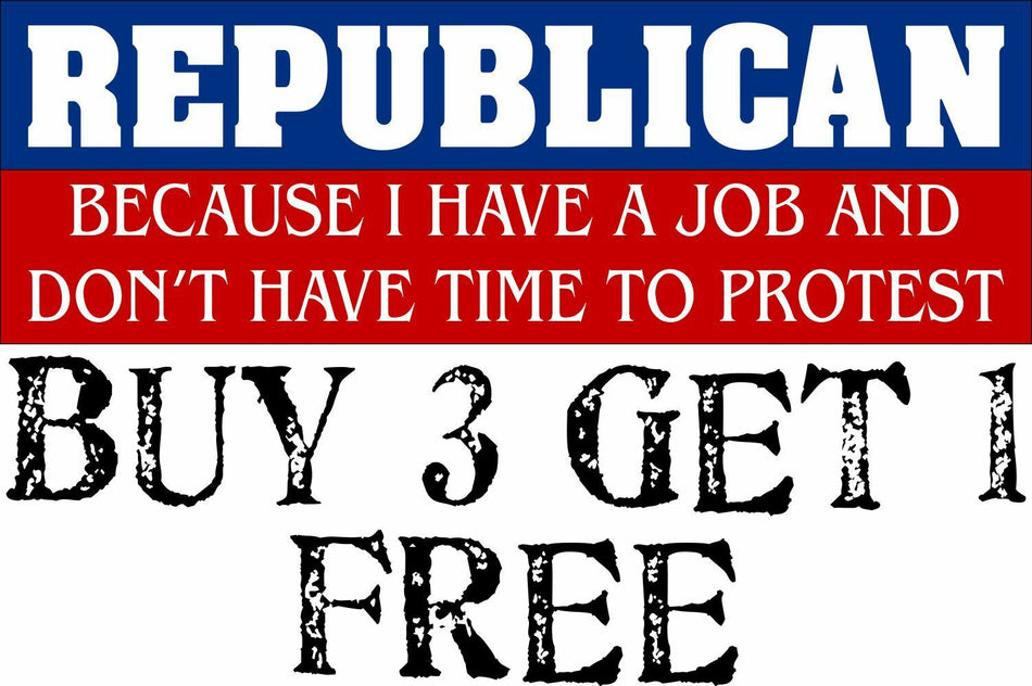 Trump Bumper Sticker-Republican don't have time to protest 9"x3" Bumper Sticker - Powercall Sirens LLC