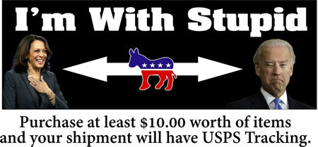 Political Bumper Sticker "I'm with Stupid" Biden Harris Bumper Sticker or Magnet - Powercall Sirens LLC