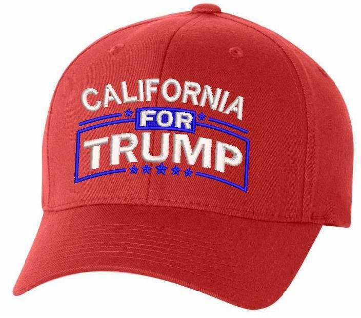 California for Trump Embroidered Ball Cap - Various Hat Choices Free Shipping - Powercall Sirens LLC