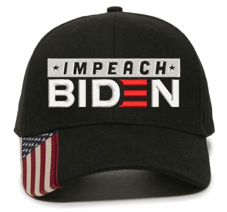 IMPEACH BIDEN Embroidered Adjustable USA300 Hat Flag Banner Style FJB FU46 VER2