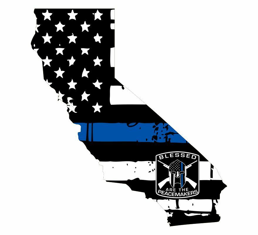 Thin Blue line decal - State of California Peacemakers Decal - Various Sizes - Powercall Sirens LLC