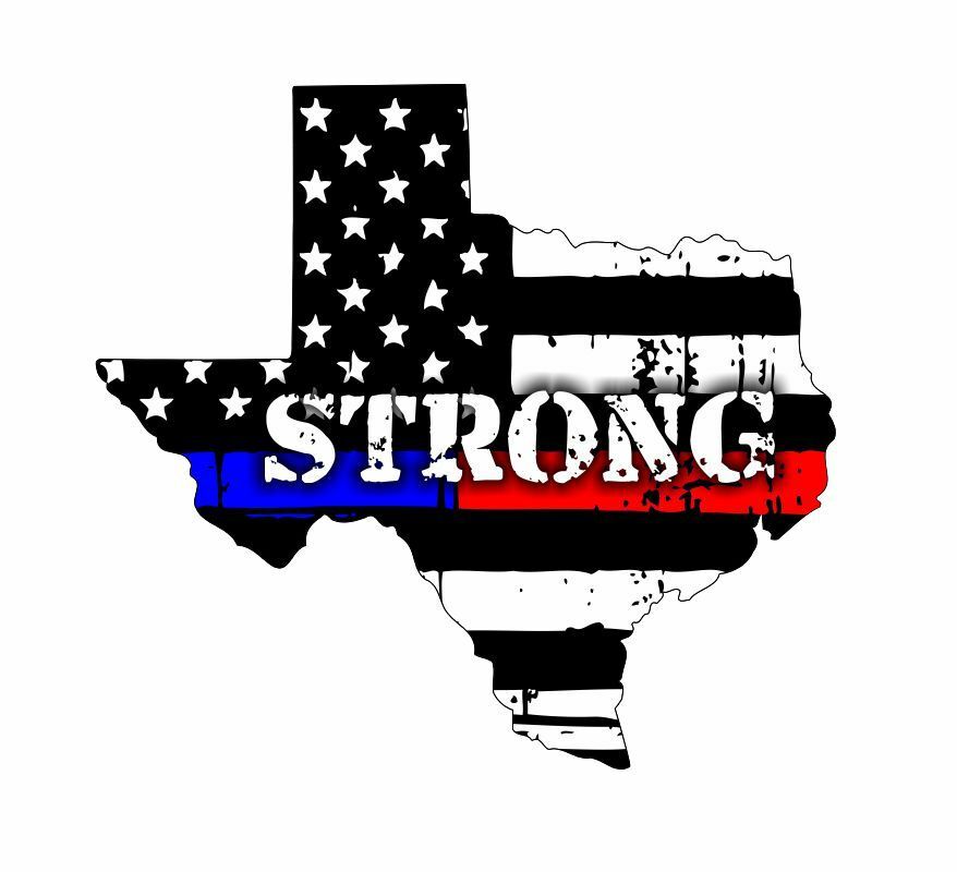 Thin Blue Line Texas Houston Strong Window Sticker Decal - Various Sizes - Powercall Sirens LLC