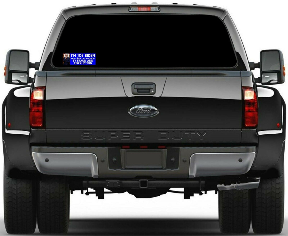 SLEEPY JOE BUMPER STICKER, Won by Fraud and Corruption Bumper Sticker 8.7" x 3" - Powercall Sirens LLC