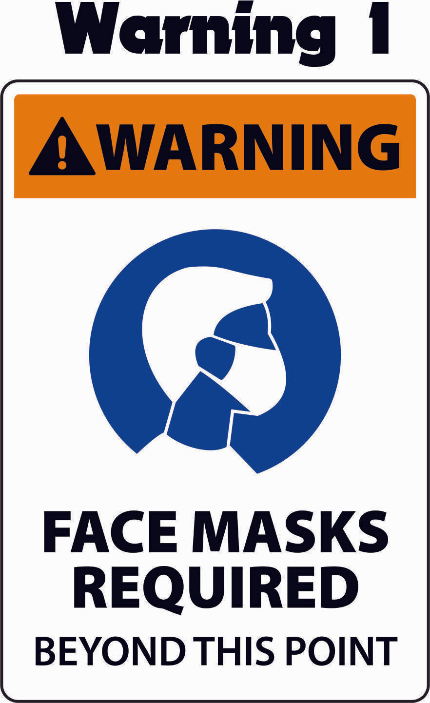 NOTICE FACE MASK REQUIRED STICKERS / SAFETY SIGN Quantity of 2 DECALS. - Powercall Sirens LLC