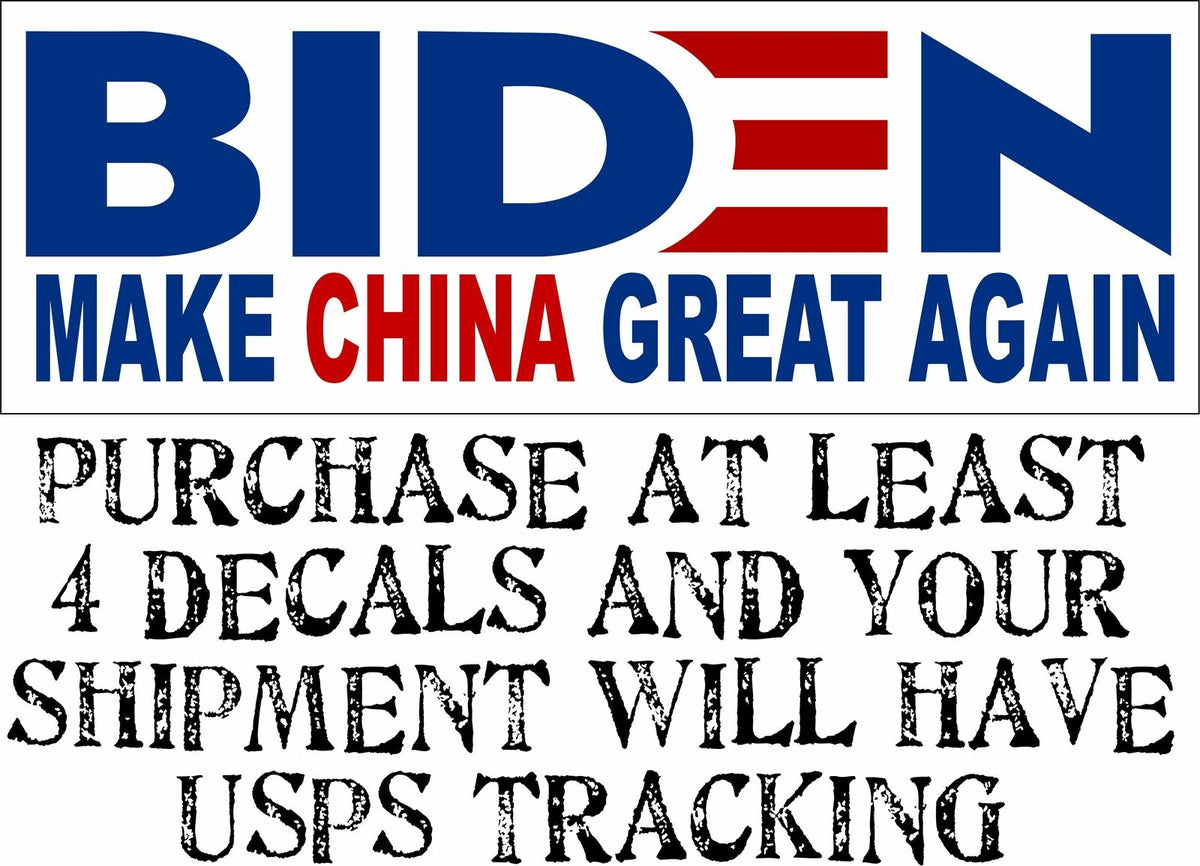 Joe Biden "Make China Great Again" Bumper Sticker 8.7" x 3" Bumper Sticker Decal - Powercall Sirens LLC