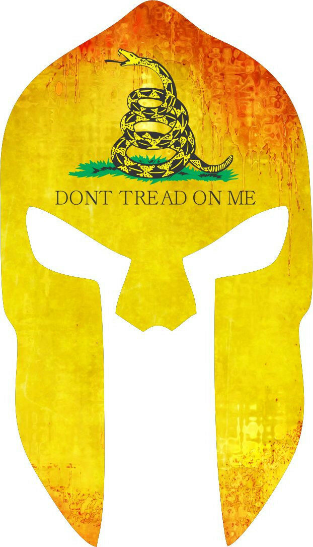 Don't Tread on Me SPARTAN Punisher Window Decal - Various Sizes Free Shipping - Powercall Sirens LLC