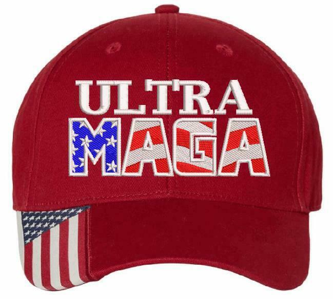 Ultra MAGA Hat - Adjustable USA300 Flag Brim or CWF305 hat - Various Colors - Powercall Sirens LLC