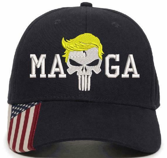 Donal Trump Hat Punisher MAGA Embroidered Flex Fit or Adjustable Hat MAGA Trump - Powercall Sirens LLC