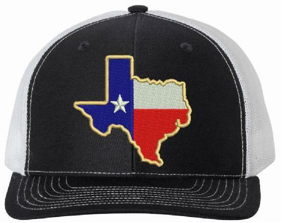 State of TEXAS Flag Hat SnapBack Trucker Mesh Cap Embroidered in USA Navy/White - Powercall Sirens LLC