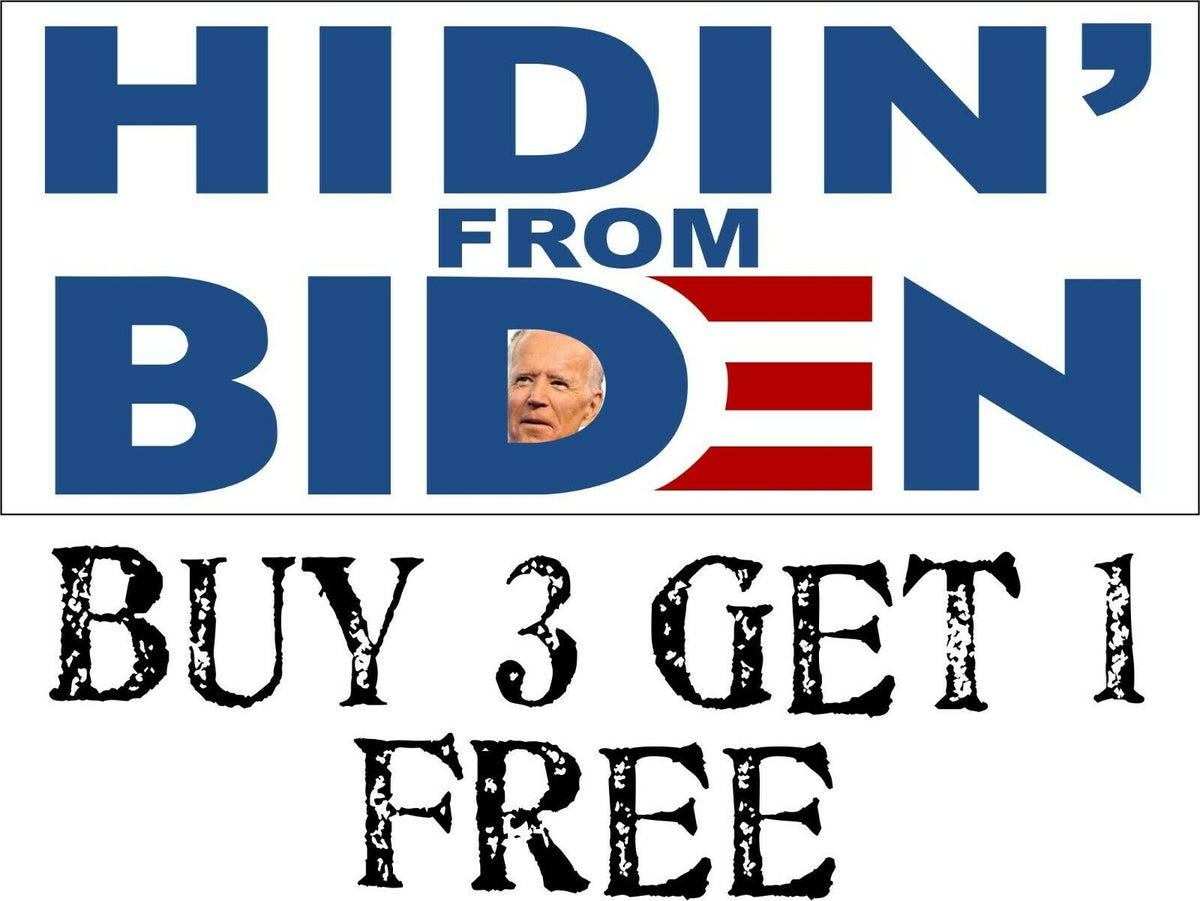 Joe Biden Bumper Sticker - HIDIN' FROM BIDEN 7" x 3" Bumper Sticker BIDEN HARRIS - Powercall Sirens LLC