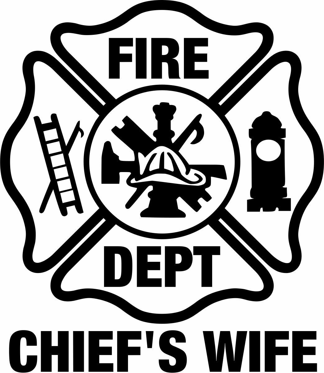 Chief's Wife Firefighter Window Sticker Various Sizes and colors Free Shipping - Powercall Sirens LLC