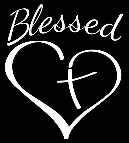 Blessed Heart Christian cross Decal - Powercall Sirens LLC