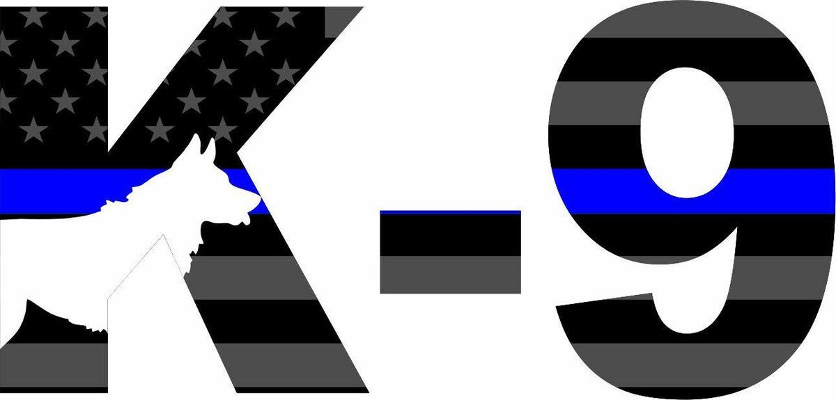 Thin Blue Line Decal Police K-9 Subdued USA Flag window decal - Various Sizes - Powercall Sirens LLC