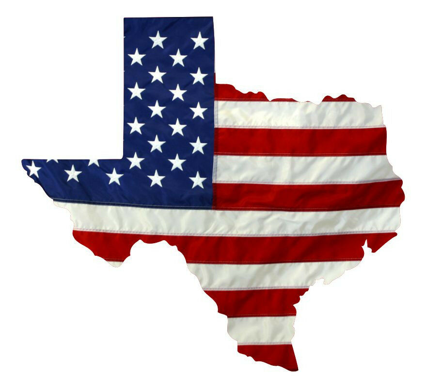 State of Texas Realistic American Flag Window Decal - Various Sizes - Powercall Sirens LLC