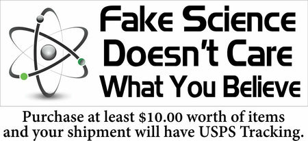 Fake Science Doesn't Care What you Believe Bumper Sticker or Magnet - Var. Sizes - Powercall Sirens LLC