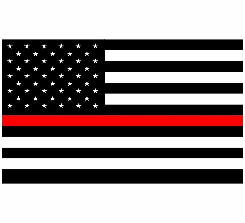 Thin Red Line American Flag Decal - Powercall Sirens LLC