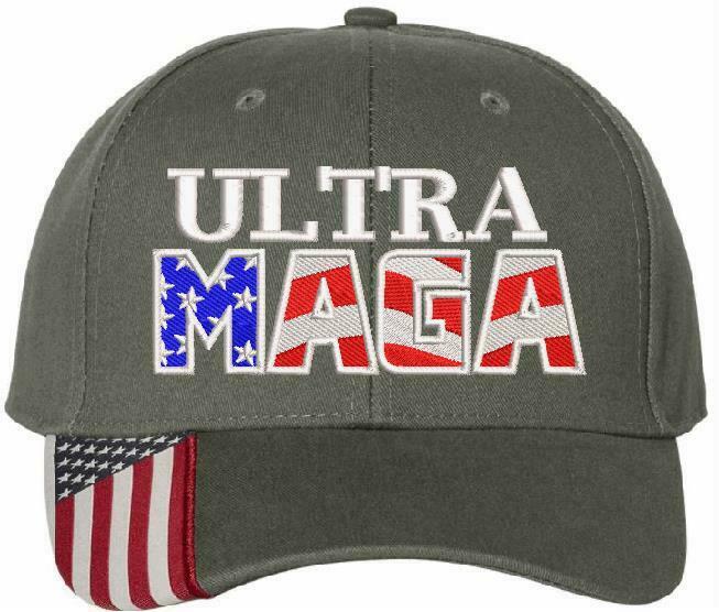 Ultra MAGA Hat - Adjustable USA300 Flag Brim or CWF305 hat - Various Colors - Powercall Sirens LLC