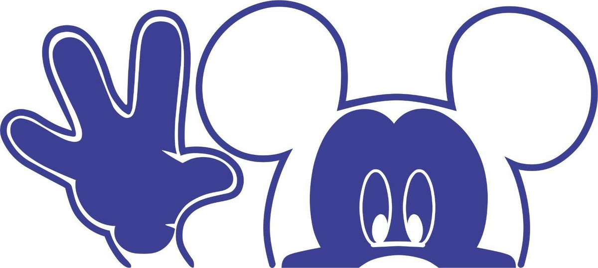 Mickey Mouse Waving Decal Disney Exterior Window Sticker-Various Sizes Free Ship - Powercall Sirens LLC