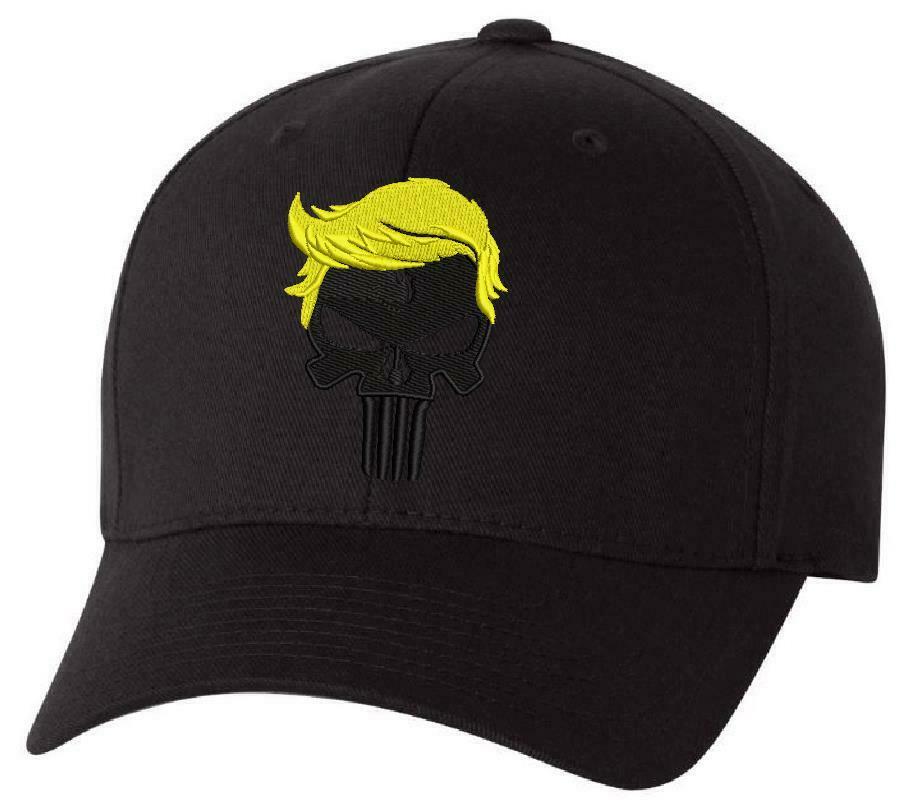 Donald Trump Punisher with Hair Adjustable Black Sportsman Embroidered Hat - Powercall Sirens LLC