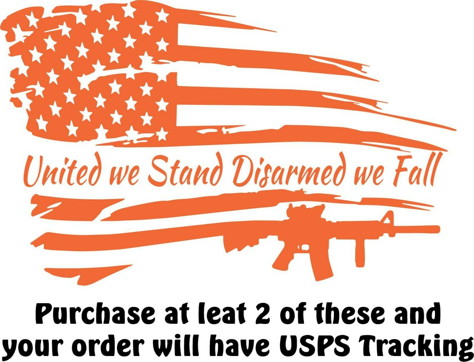 United we stand DISARMED we fall Die Cut Window Decal - Various Sizes & Colors - Powercall Sirens LLC
