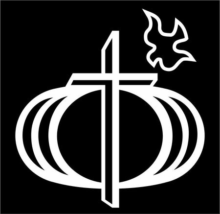 Religious Decal Christian Cross With Dove and Circle Exterior Window  Diff Sizes - Powercall Sirens LLC