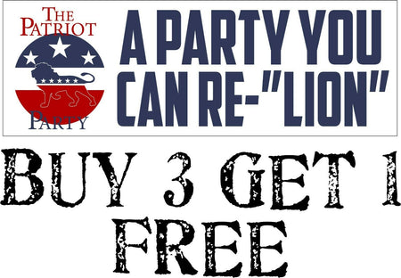 The Patriot Party Trump 2024 A party you can "Re-Lion" Bumper Sticker 8.6" x 3" - Powercall Sirens LLC