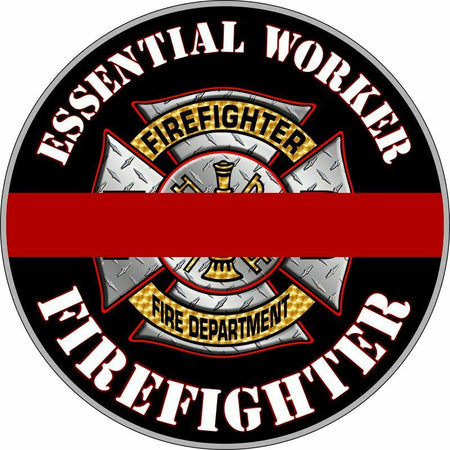 Essential Worker Decal - Fire Department Hardhat/Window Sticker - Various sizes - Powercall Sirens LLC
