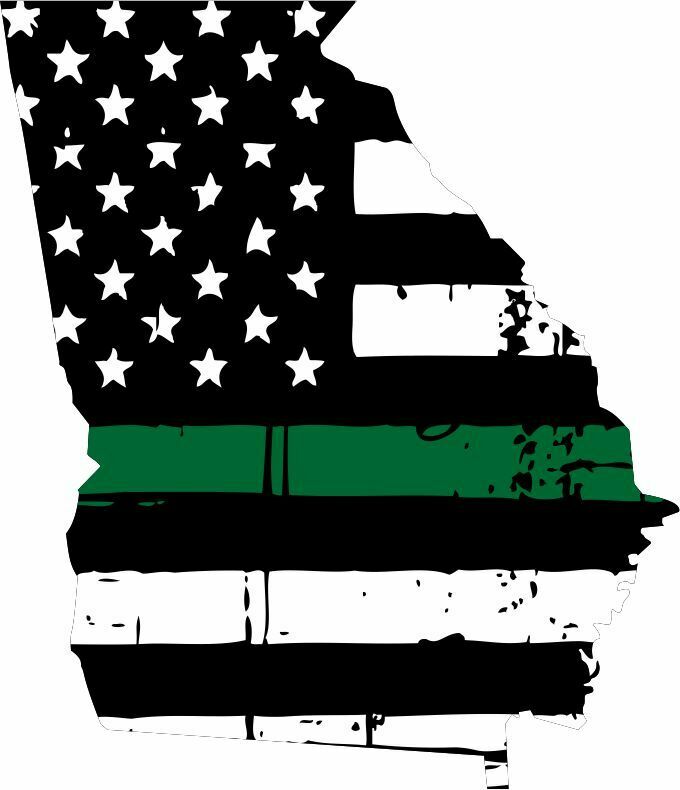 Thin Green Line State of Georgia Exterior Window decal - Free Shipping - Powercall Sirens LLC