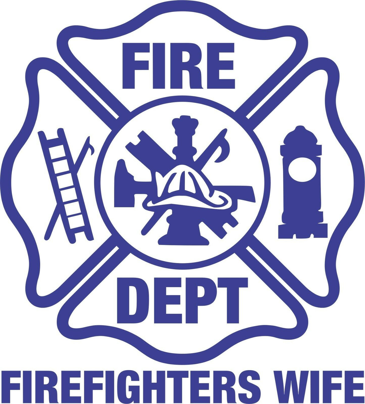 Firefighter Stickers - Firefighter's Wife 8" Maltese Sticker - Maltese Decal - Powercall Sirens LLC