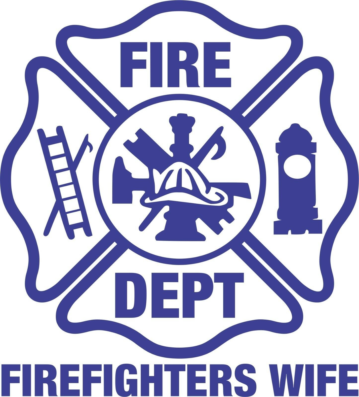 Firefighter Stickers - Firefighter's Wife 8" Maltese Sticker - Maltese Decal - Powercall Sirens LLC