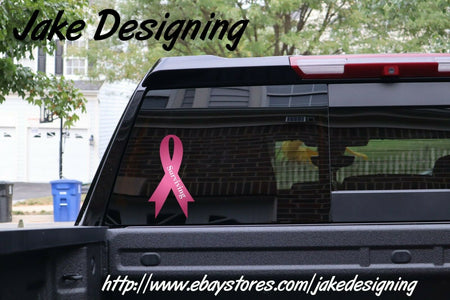 Cancer Ribbon Decal - Surviving Pink Cancer Support Ribbon Decal - Various Sizes - Powercall Sirens LLC