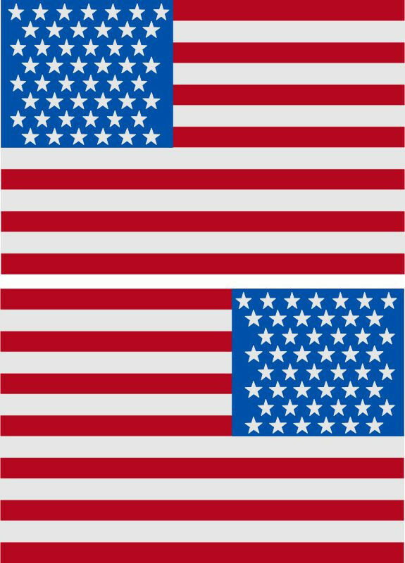 5" American Flag 3M REFLECTIVE Stickers (x2) - Powercall Sirens LLC