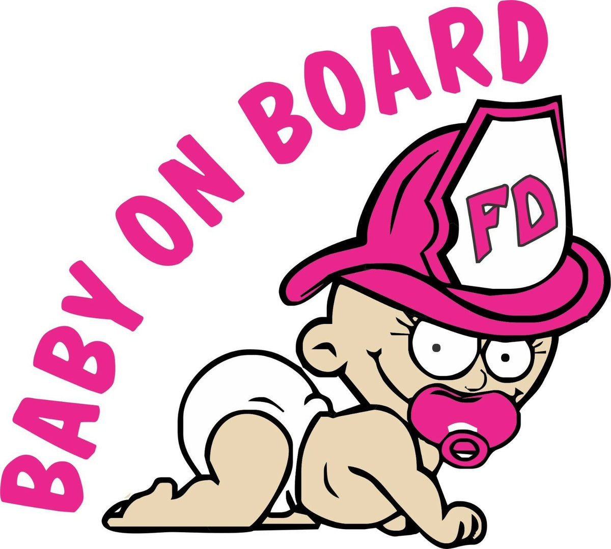 Baby On Board- Firefighter Baby 6" Decal Sticker - Multiple Colors Available - Powercall Sirens LLC