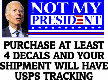 NOT MY PRESIDENT Joe Biden ANTI BIDEN Bumper Sticker PRO TRUMP 8.7" X 3" Sticker - Powercall Sirens LLC