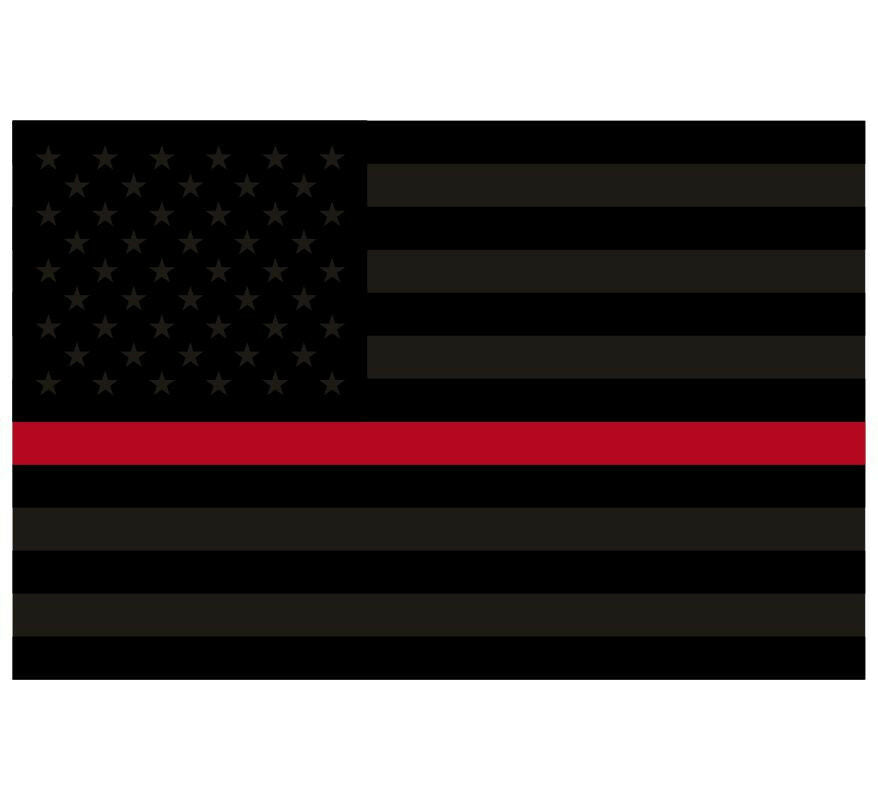 USA Flag Blacklite Thin Red Line REFLECTIVE window Decal - Various Sizes - Powercall Sirens LLC