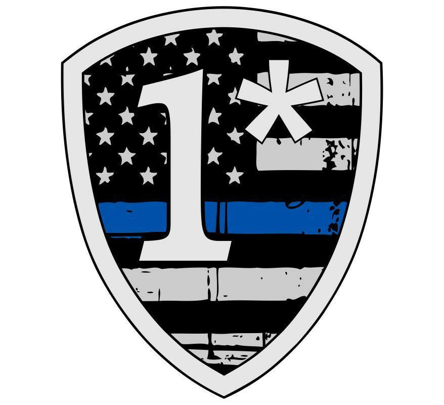 Tattered PoliceThin blue line decal 1* Tattered USA Flag Decal - Various Sizes - Powercall Sirens LLC