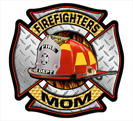 Firefighter Window Decal - Firefighters Mom Maltese cross decal - Various Sizes - Powercall Sirens LLC