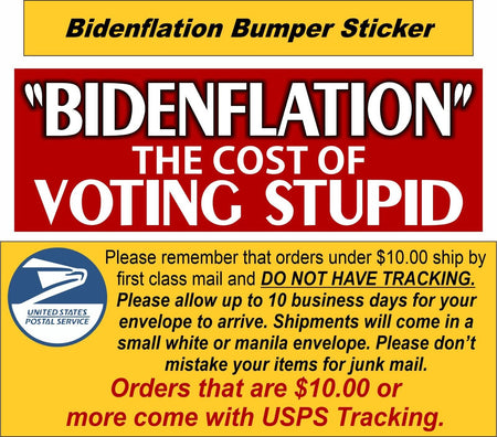 Bidenflation the cost of voting stupid bumper sticker or magnet various sizes - Powercall Sirens LLC