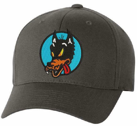 Grateful Dead Wolf Embroidered Flexfit Ball Cap Black, Navy or Olive - Var. Size - Powercall Sirens LLC