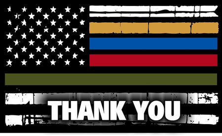 Thin Blue Line Red Line Military Dispatcher MAGNET Tattered Flag MAGNET - Powercall Sirens LLC